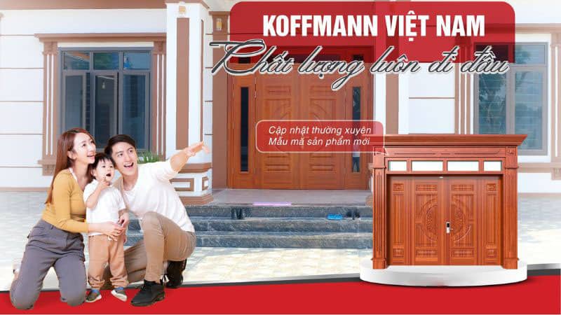 Koffmann - Thương hiệu cửa thép vân gỗ 4 cánh lệch uy tín hàng đầu Việt Nam