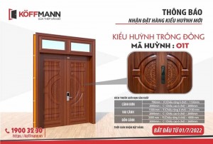Koffmann ra mắt cửa thép vân gỗ huỳnh Trống Đồng mới