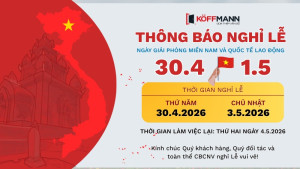 koffmann thông báo lịch nghỉ lễ 30/4 – 1/5/2026