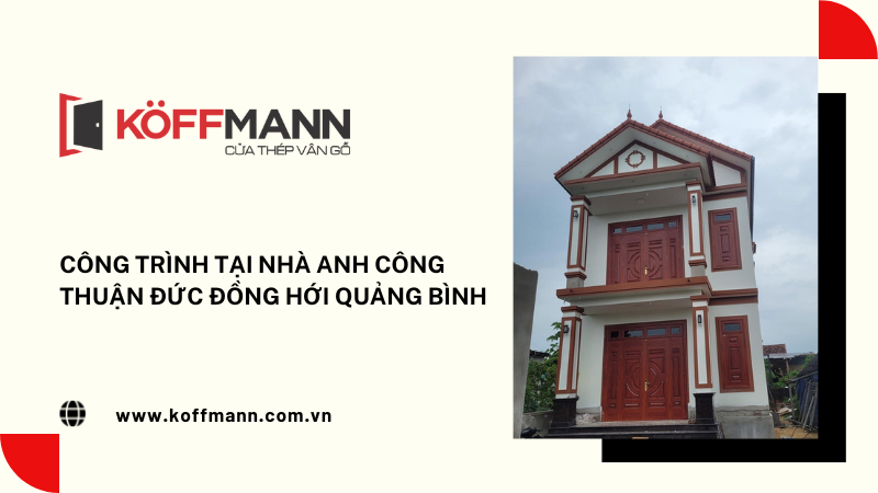 Công trình thực tế cửa thép vân gỗ Quảng Bình