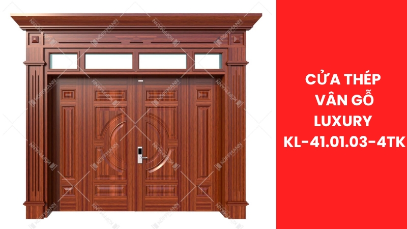 Cửa thép vân gỗ Luxury KL-41.01.03-4TK