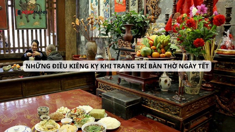 nhung dieu kieng ky khi trang tri ban tho ngay tet