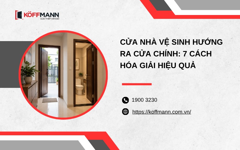 Cửa nhà vệ sinh hướng ra cửa chính: 7 cách hóa giải hiệu quả