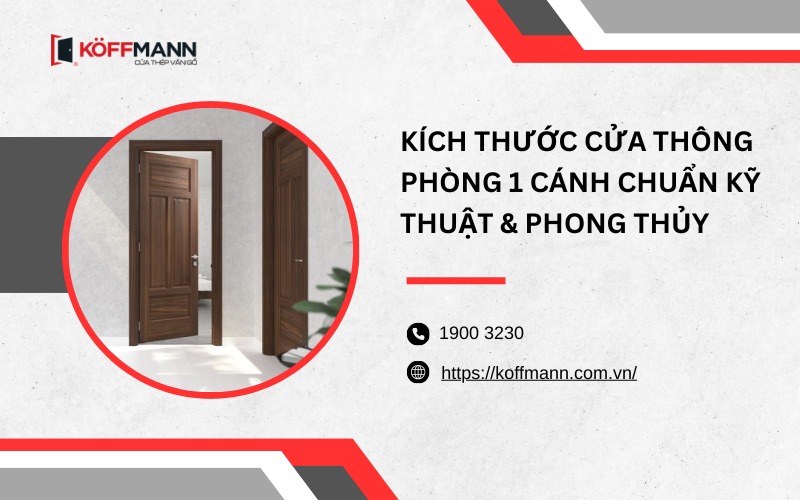 Kích thước cửa thông phòng 1 cánh