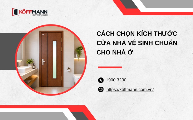 Cách chọn kích thước cửa nhà vệ sinh chuẩn cho nhà ở