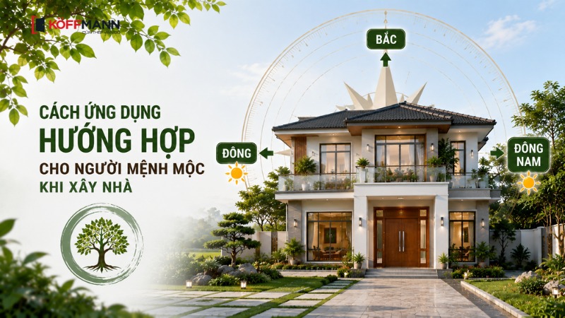 cach ung dung huong hop cho nguoi menh moc khi xay nha