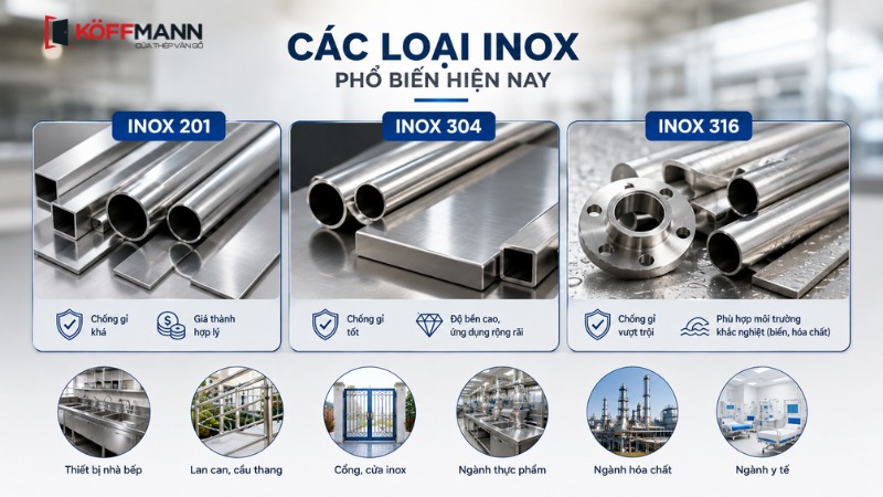 cac loai inox pho bien hien nay