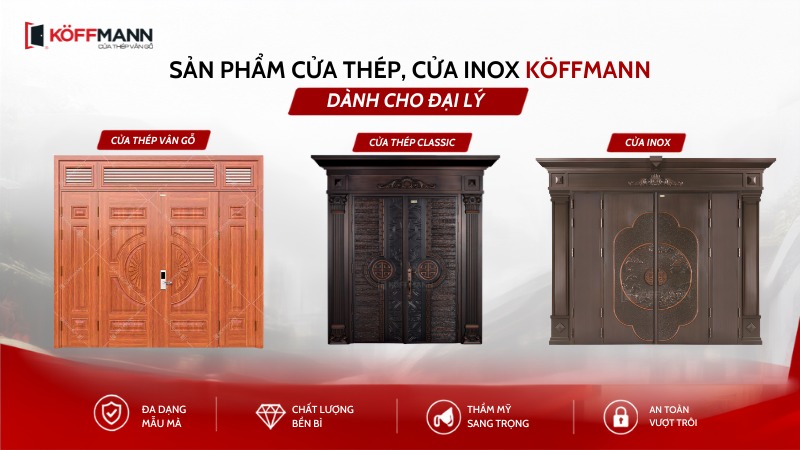 san pham cua thep cua inox koffmann danh cho dai ly