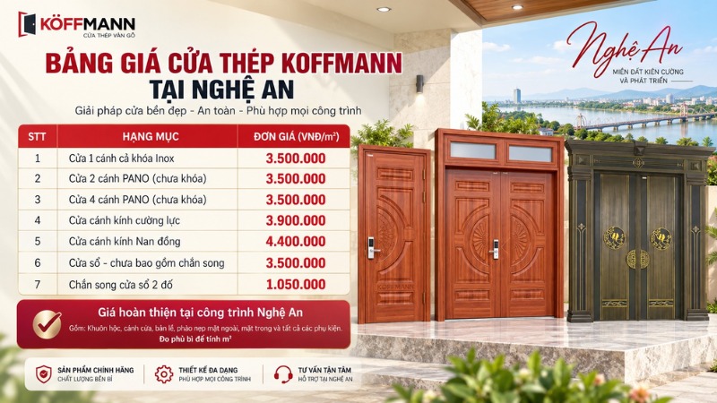 bang gia cua thep koffmann tai nghe an