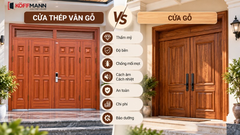 so sanh cua thep van go va cua go theo tung tieu chi