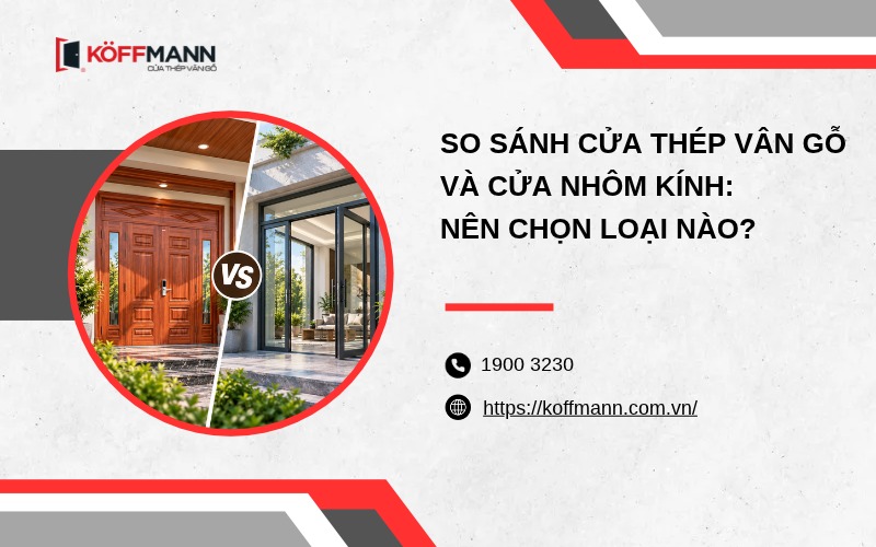 So sánh cửa thép vân gỗ và cửa nhôm kính: Nên chọn loại nào?
