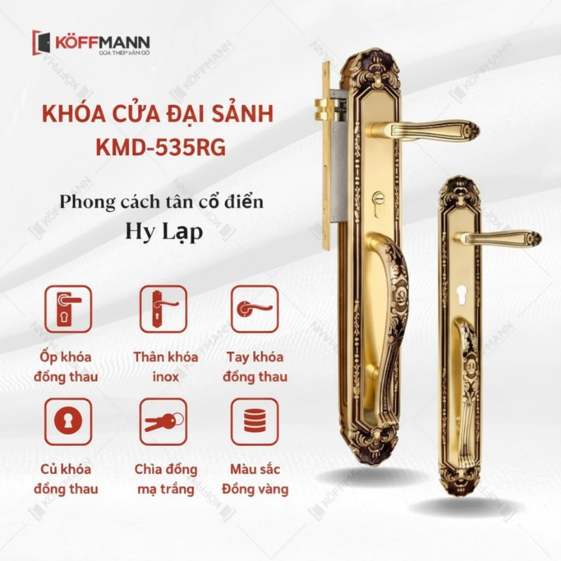 KHÓA CỬA ĐẠI SẢNH KMD-535 RG